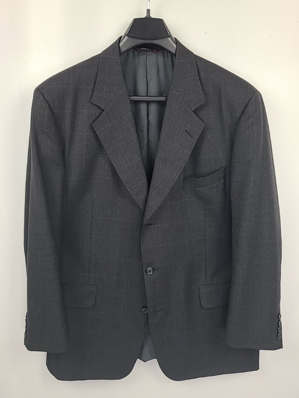 Samuelsohn Windowpane 3 Button Sports Coat Blazer 46L